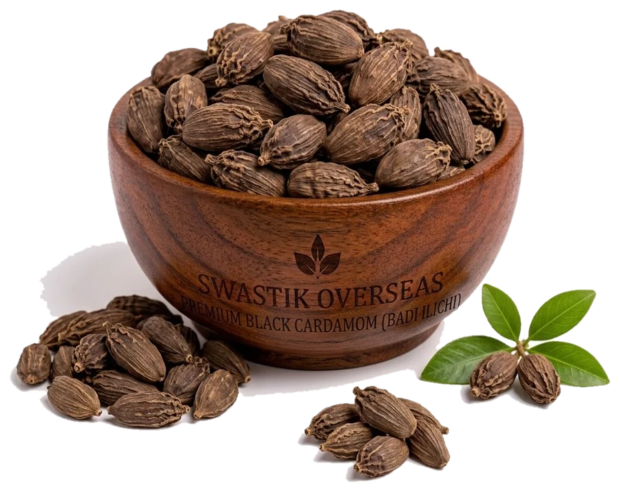 Black Cardamom (Badi Elaichi) — hammer-milled by Swastik Overseas