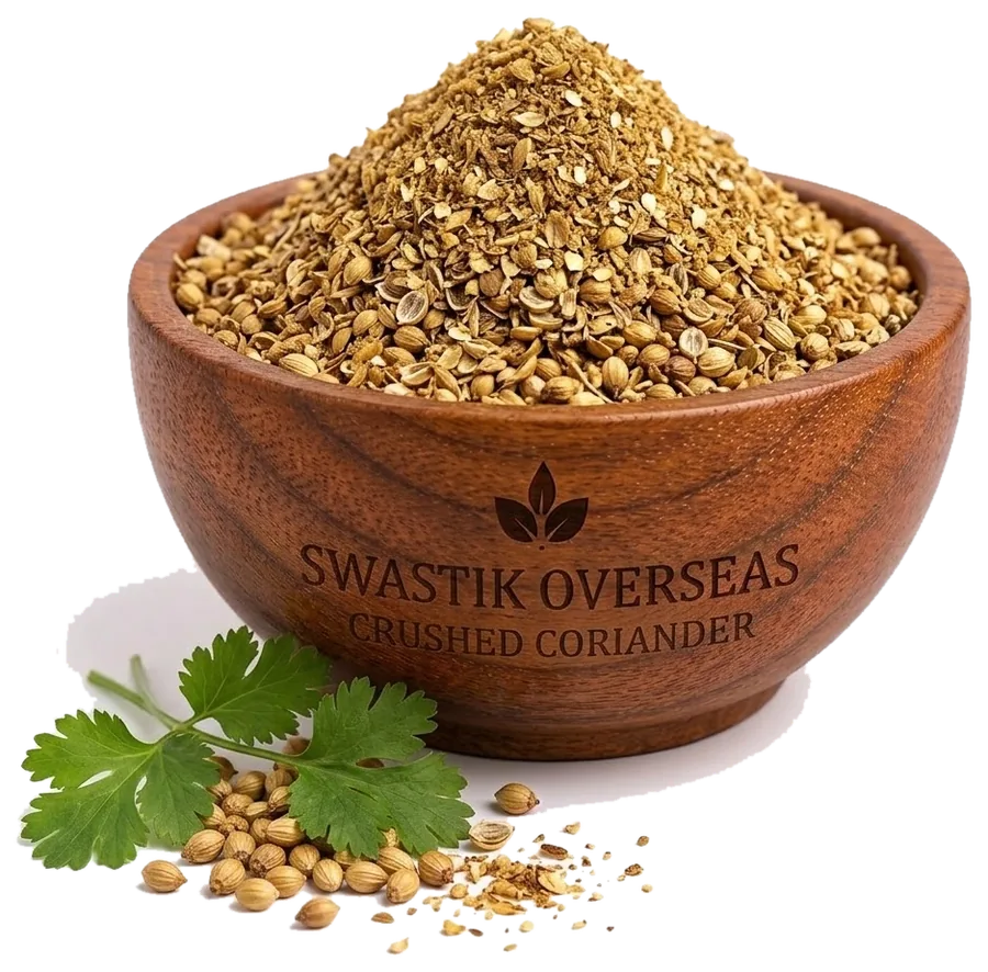 Crushed Coriander (Kuta Dhania) — hammer-milled by Swastik Overseas