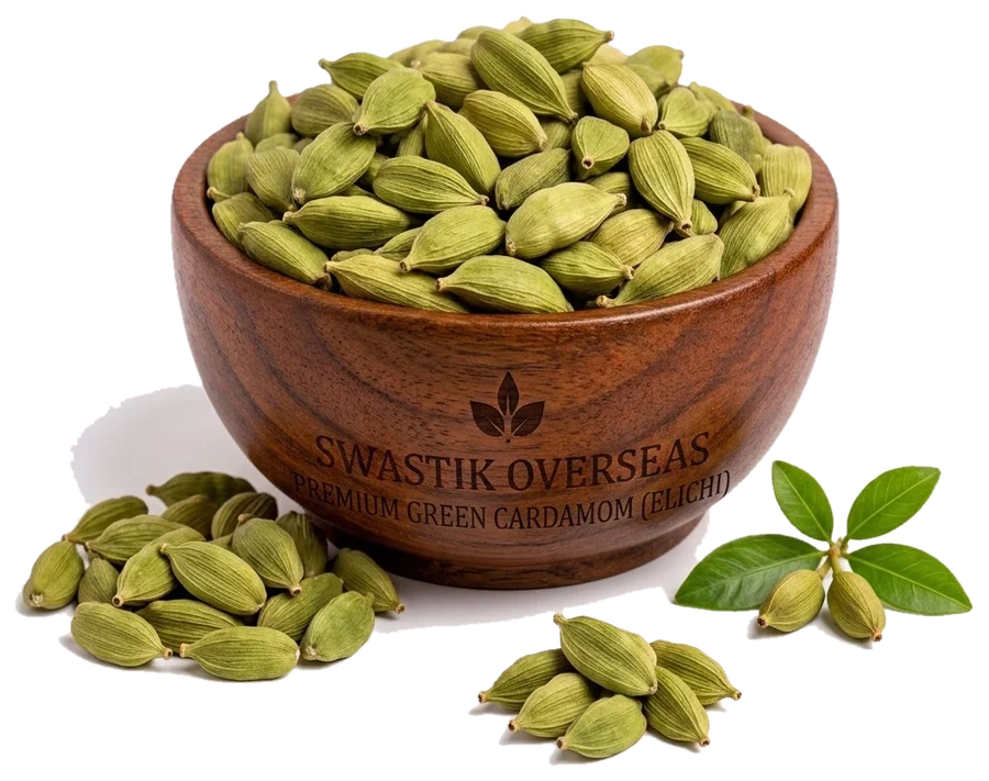 Green Cardamom (Elaichi) — hammer-milled by Swastik Overseas